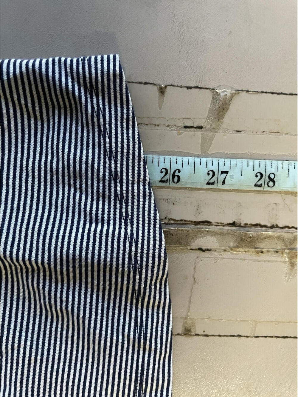 Talbots Medium Tank  Blue White Spaghetti Straps Ruffles - Picture 3 of 5